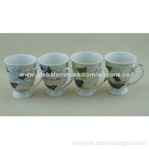 Hot Shape Porcelain Mugs with Sunflower Motif and 9oz Volume, Best Choice for Promotions, Food Safe